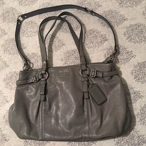 Coach Madison Bag Grey Leather